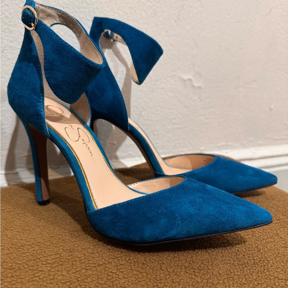 Blue Suede Women's Heels never worn